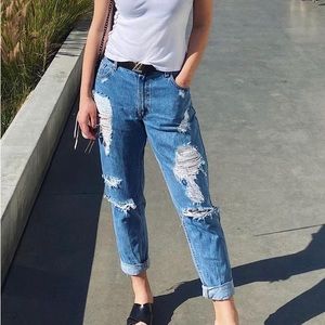 Vintage distressed Levis 550 jeans bought from melrose trading post